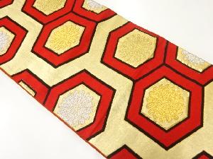 アンティーク　亀甲に花模様織出し袋帯（材料）